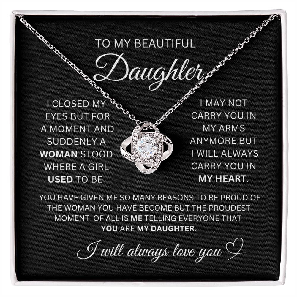 Daddy Daughter/ Mother Daughter Love Knot Necklace/ Gifts for Daughter/ Graduation gifts