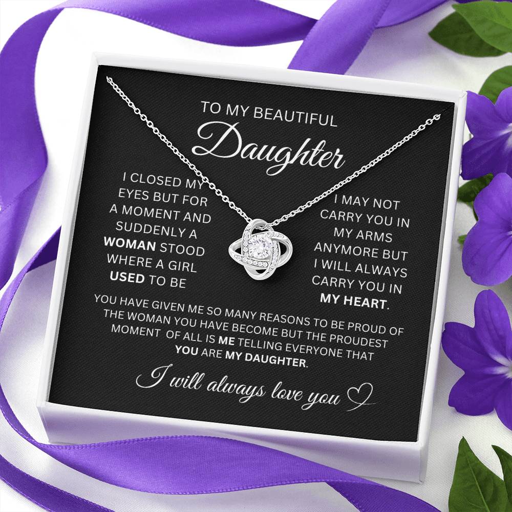 Daddy Daughter/ Mother Daughter Love Knot Necklace/ Gifts for Daughter/ Graduation gifts