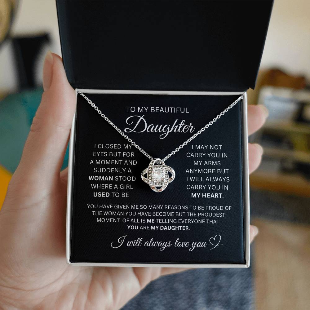 Daddy Daughter/ Mother Daughter Love Knot Necklace/ Gifts for Daughter/ Graduation gifts