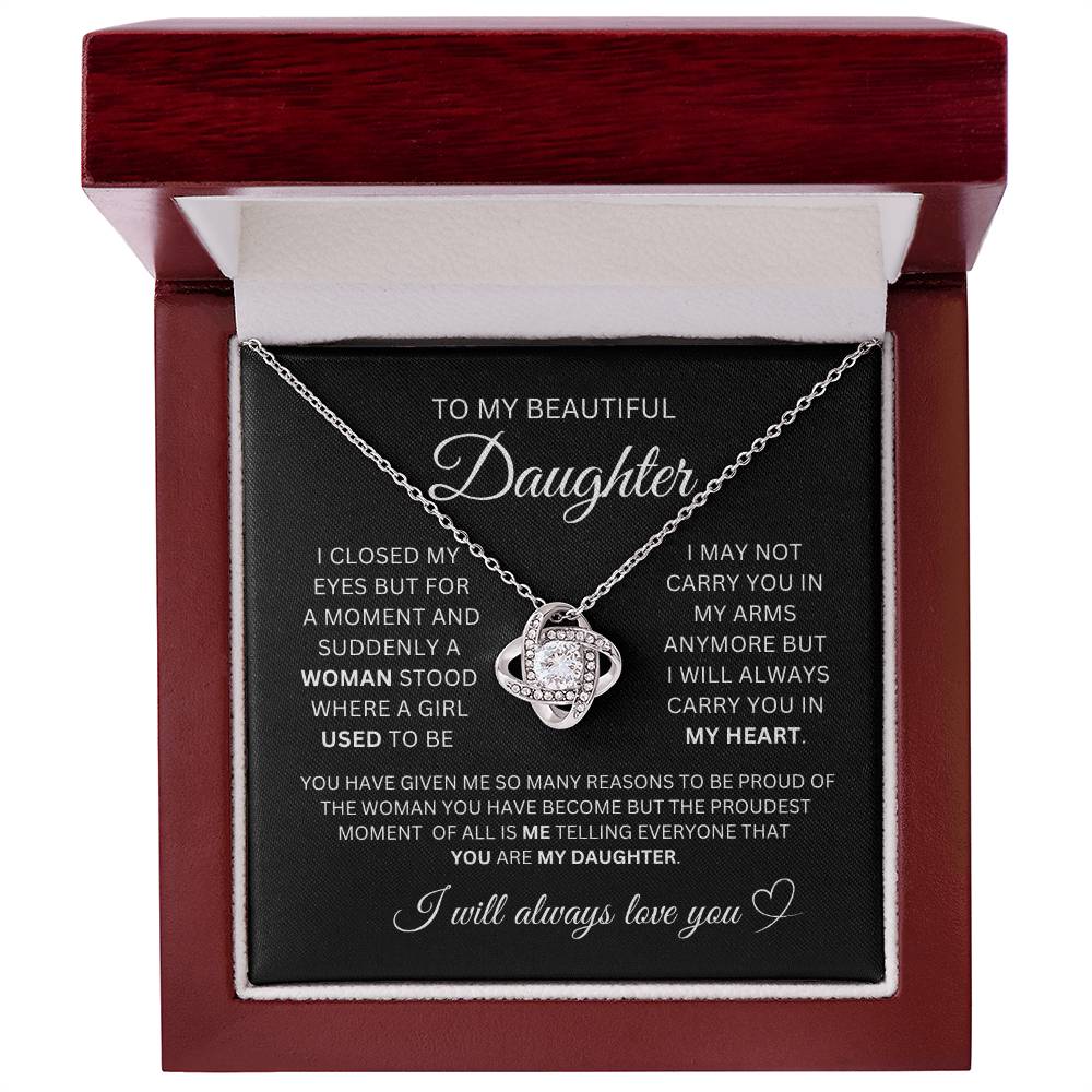 Daddy Daughter/ Mother Daughter Love Knot Necklace/ Gifts for Daughter/ Graduation gifts