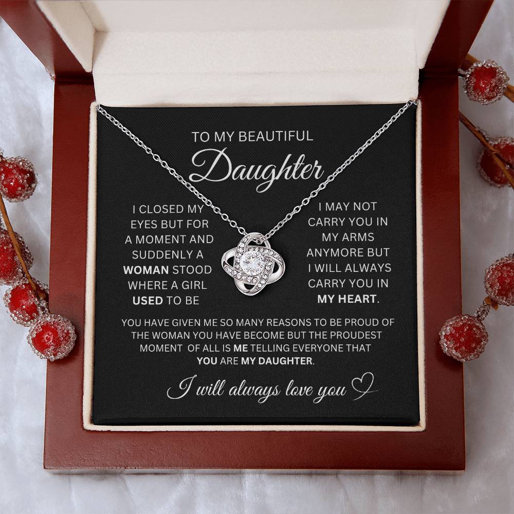 Daddy Daughter/ Mother Daughter Love Knot Necklace/ Gifts for Daughter/ Graduation gifts