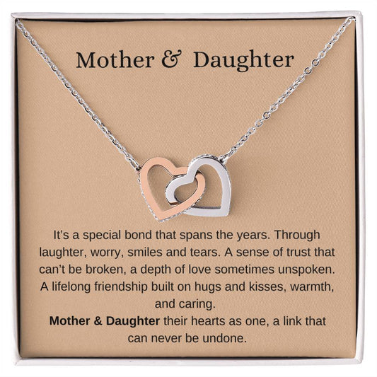 Mother and Daughter Interlocking Hearts Necklace/ Mother's Day Gift/ Daughter Mother necklace