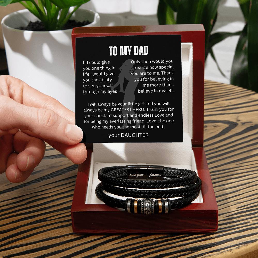 To My Dad/Father's Day Gift/ Daughter to Father/ Love Forever Bracelet